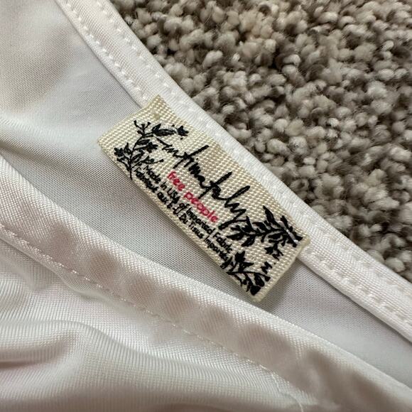 Free People Intimately white one-shoulder ruched tank top size M - Picture 6 of 11